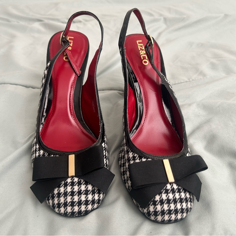 liz & co. Black and White Women's Slingback Shoes